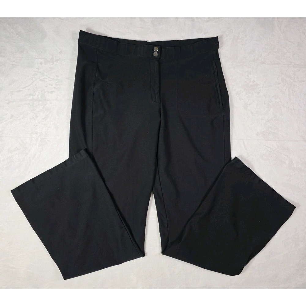 Nike Dri-FIT Stretch Wide Leg Pants Black Womens Size 6 Athletic Golf Career...